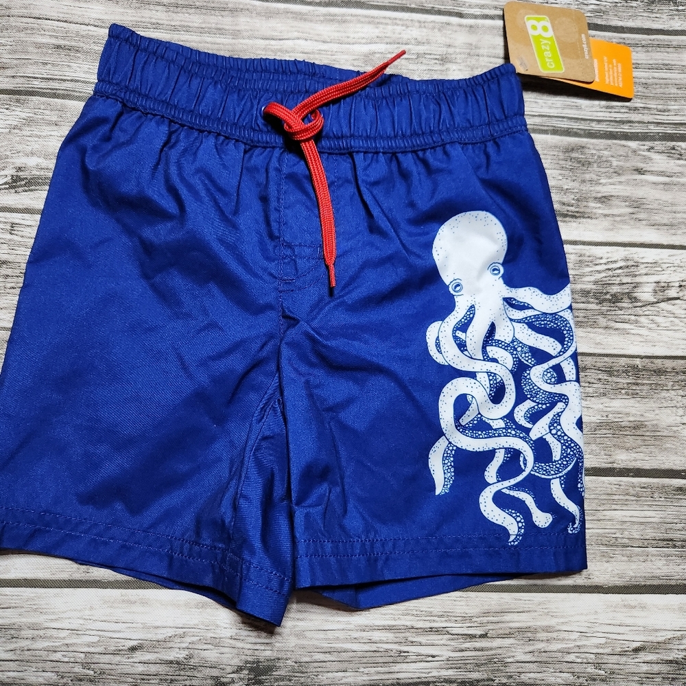 Crazy 8 dark blue octopus swim trunks